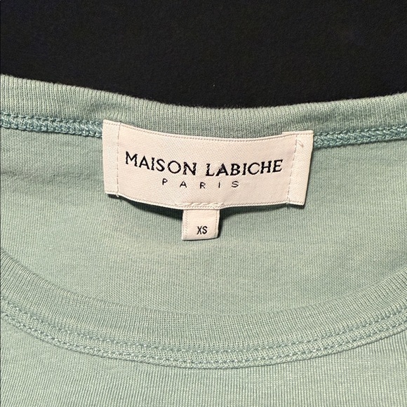 Maison Labiche Short Sleeve Tee - Light Green Poiteau 100% organic cotton XS - Picture 2 of 7
